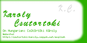 karoly csutortoki business card